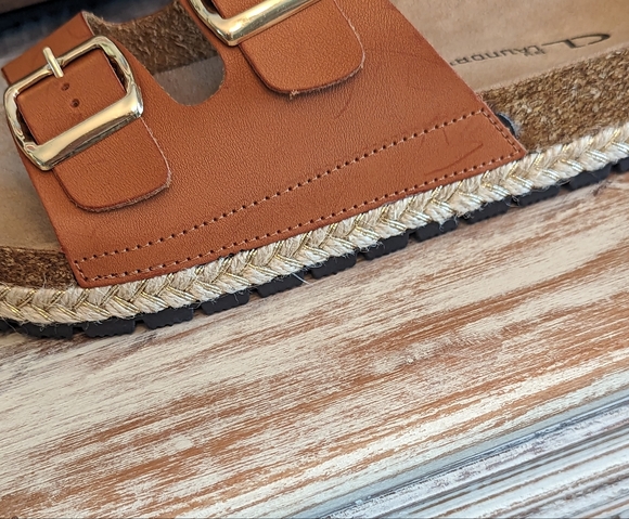 NWOT CL Laundry Surf's Up Foot Bed Double Strap Espadrille Sandal Women Size 8 - Picture 7 of 10